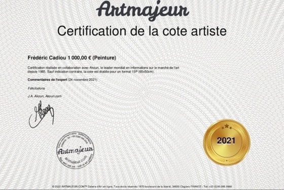 Image 1 of Indigo-inkt op wit papier, 40x30cm