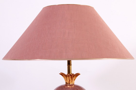 Image 1 of Large Italian Vintage Porcelain Lamp With Gold Detail