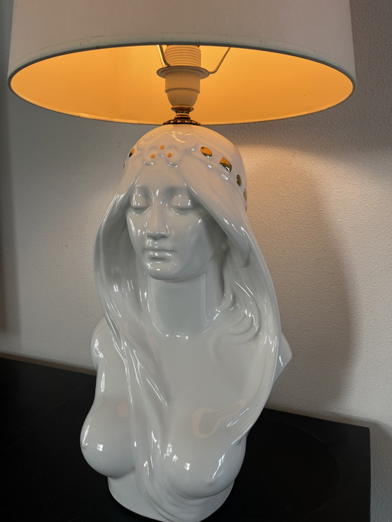 Image 1 of Lampada da tavolo vintage a forma di busto femminile in stile Hollywood Regency
