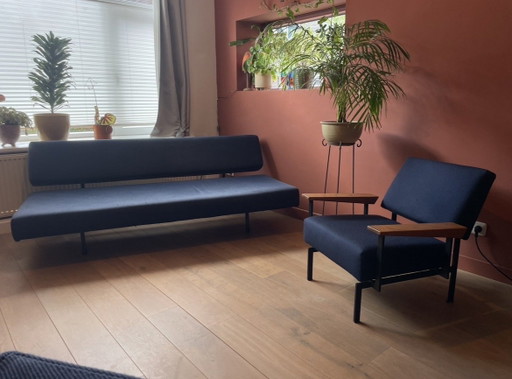 Gijs Van Der Sluis Bank En 2 Fauteuils – zithoek, Wood, Textile (photo 2 of 5)