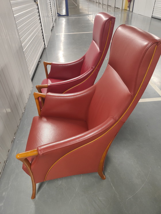 Image 1 of Deux cuir rouge Giorgetti Progetti 64240 Highback