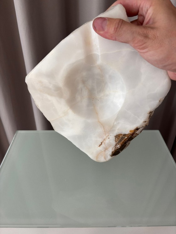 Vintage sculpturale onyx asbak/opbergbakje – zware natuursteen – Schalen, Marble (photo 11 of 11)