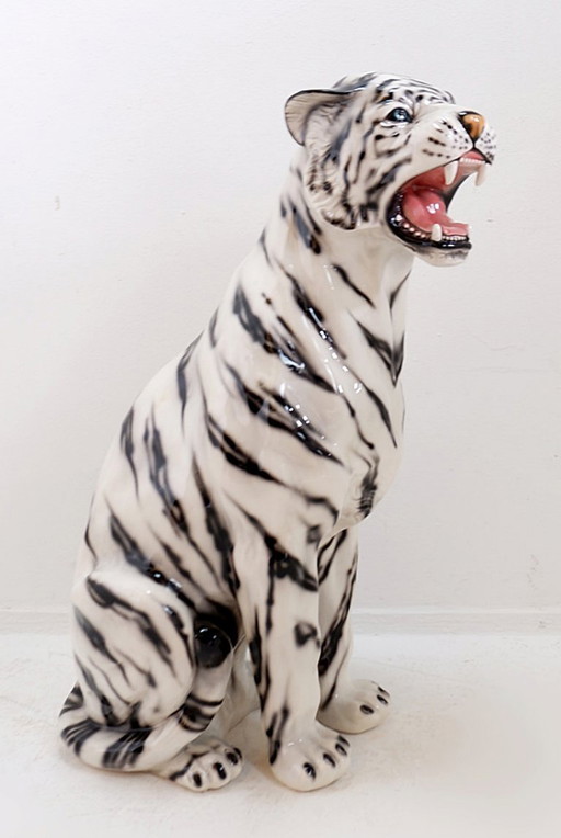 Ceramic White Tiger - Ceramiche boxer, Italy