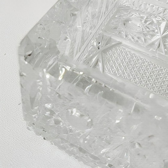 Image 1 of Portagioie XL Art Déco francese vintage in cristallo tagliato, anni '30