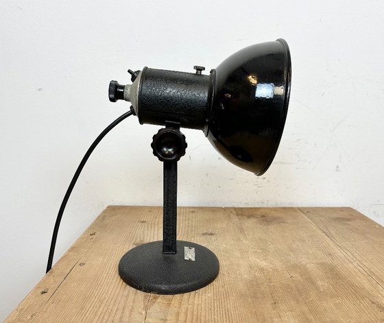 Image 1 of Vintage Black Enamel Table Photo Lamp, 1950s