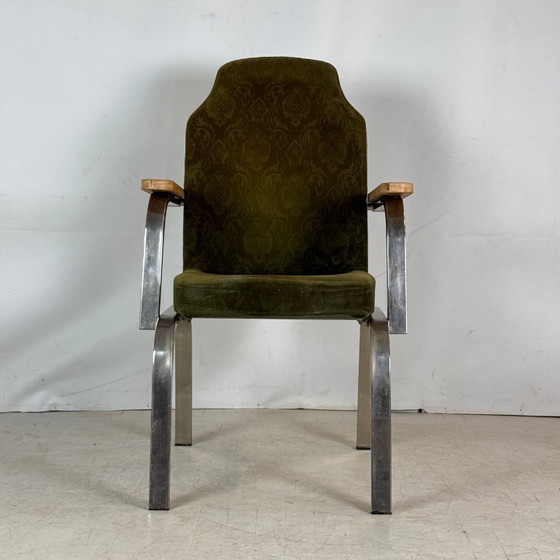 Image 1 of Brutalista Green Oak Armchair, 1960s