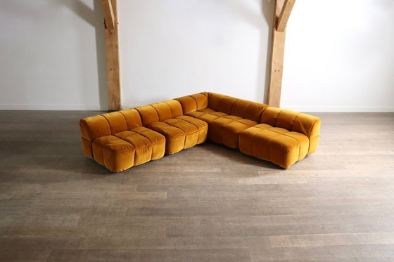 Image 1 of Arflex Strips Sofa By Cini Boeri In Velvet, Italy 1968