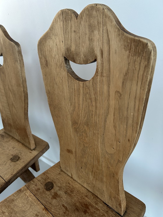 Image 1 of Set of four oak farm chairs