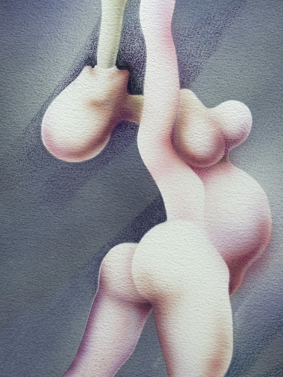 Image 1 of Yvon Adam raro cuadro erótico circa 1985 - enmarcado