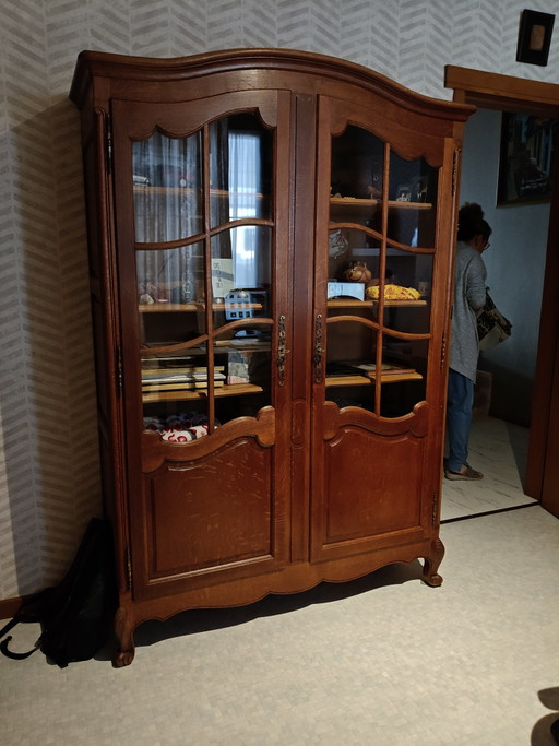 Louis XV French Oak Display Cabinet