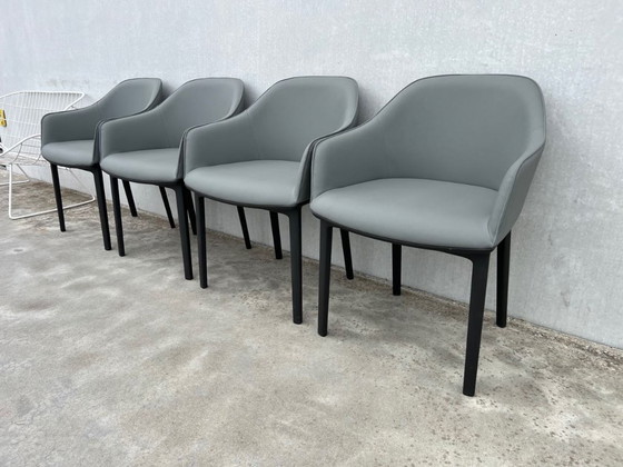 Image 1 of 4x Vitra softshell leather chairs