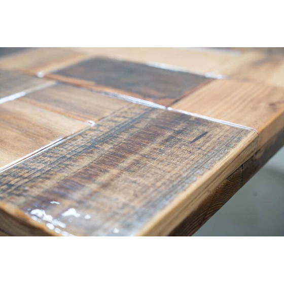 Image 1 of Vintage handcrafted fir wood and iron table by Maxvintage sas, Italy