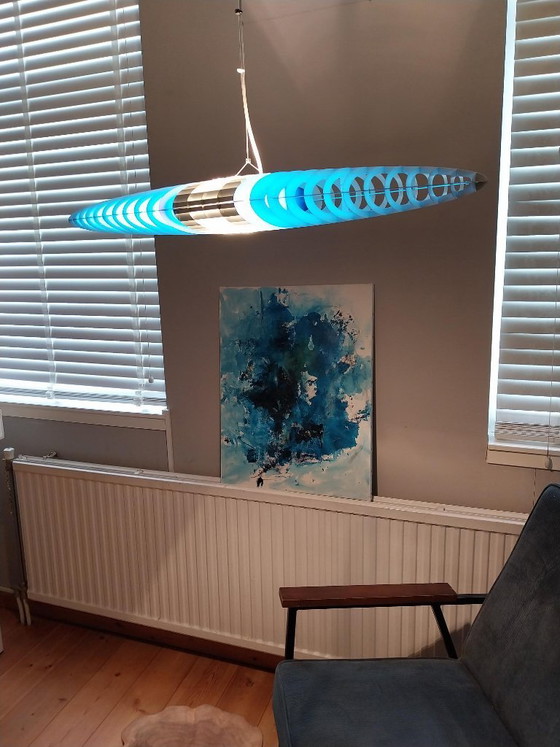 Luceplan Titania Pendant lamp, blue and silver, Aluminium, Plastic, Design (photo 3 of 10)