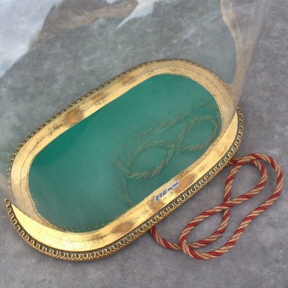 Image 1 of Vintage retro oval glass dome 13.78 x 12.20 x 6.50" cloche globe 35 x 31 cm x 16,5 cm deep steampunk display gift colletible dus