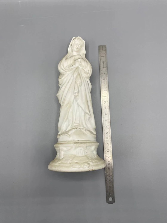 Porcellana biscuit della Madonna di Lourdes – Marchio del produttore – Francia circa – Oggetti decorativi (photo 4 of 4)