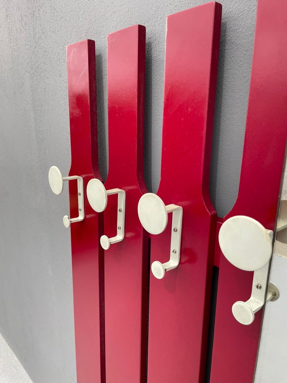 Image 1 of Vintage wandkapstok met spiegel en lade, jaren 1960, Tsjecho-Slowakije