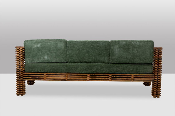 Image 1 of Divano a 3 posti o seduta a parete, modello 'Kapla'. 1960s.