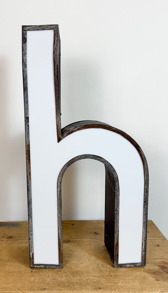 Image 1 of Vintage Illuminated Advertising Letter H , 1960s