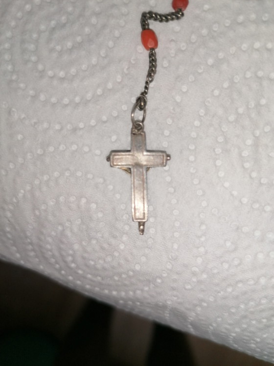 Antique Crucifix Prayer Beads Coral & 925 Silver – Decorative Objects, Metal, Stone (photo 6 of 13)