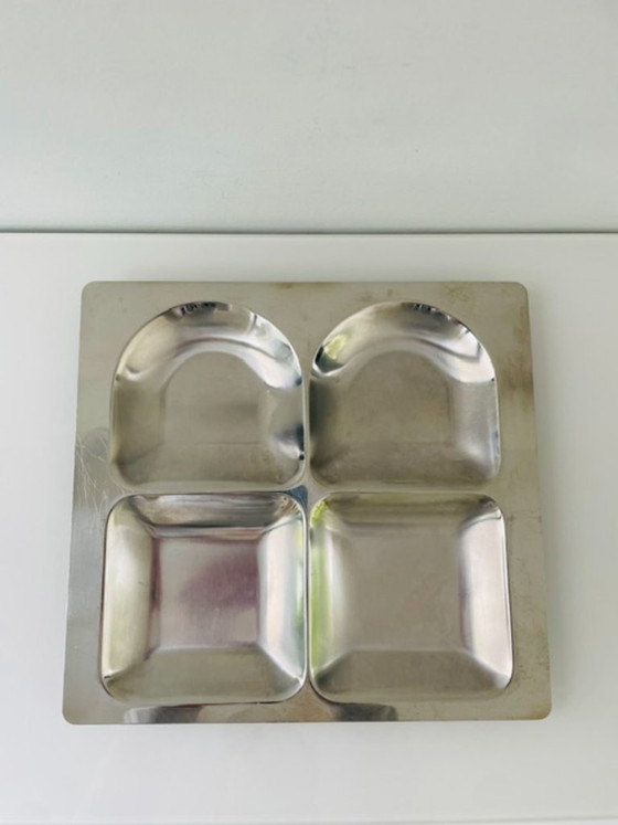 Image 1 of Stainless steel bowl with compartments – space age minimalism