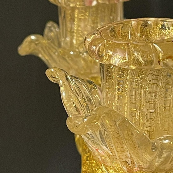 Murano Candleholder in Golden Glitter Glass by Ercole Barovier & Toso, 1950s – Candle holders (photo 2 of 17)