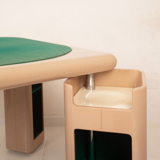 Pierluigi Molinari Lacquered Wood and Green Felt Game Table for Pozzi 1970, Dining tables, Beige (photo 15 of 21)