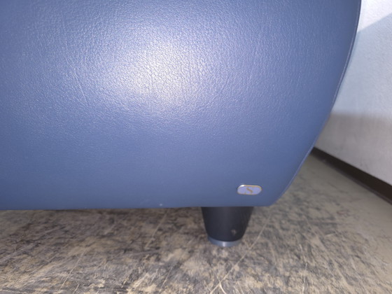 Image 1 of Divano di design in pelle grigio-blu De Sede DS 91