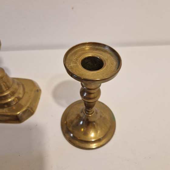Image 1 of Set di candelieri vintage in ottone e rame