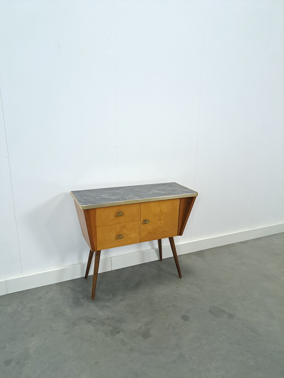 Image 1 of 1950s Cabinet With Drawers And Formica Top Vintage