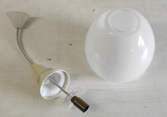 Image 1 of Suspension style scandinave globe opaline - années 60/70
