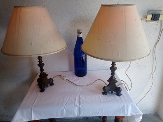 Lamps - Bronze - Transformed Candelabras – Table lamps, Textile (photo 4 of 38)