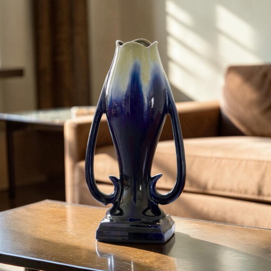 Image 1 of Large Art Nouveau vase by Thulin in glazed stoneware