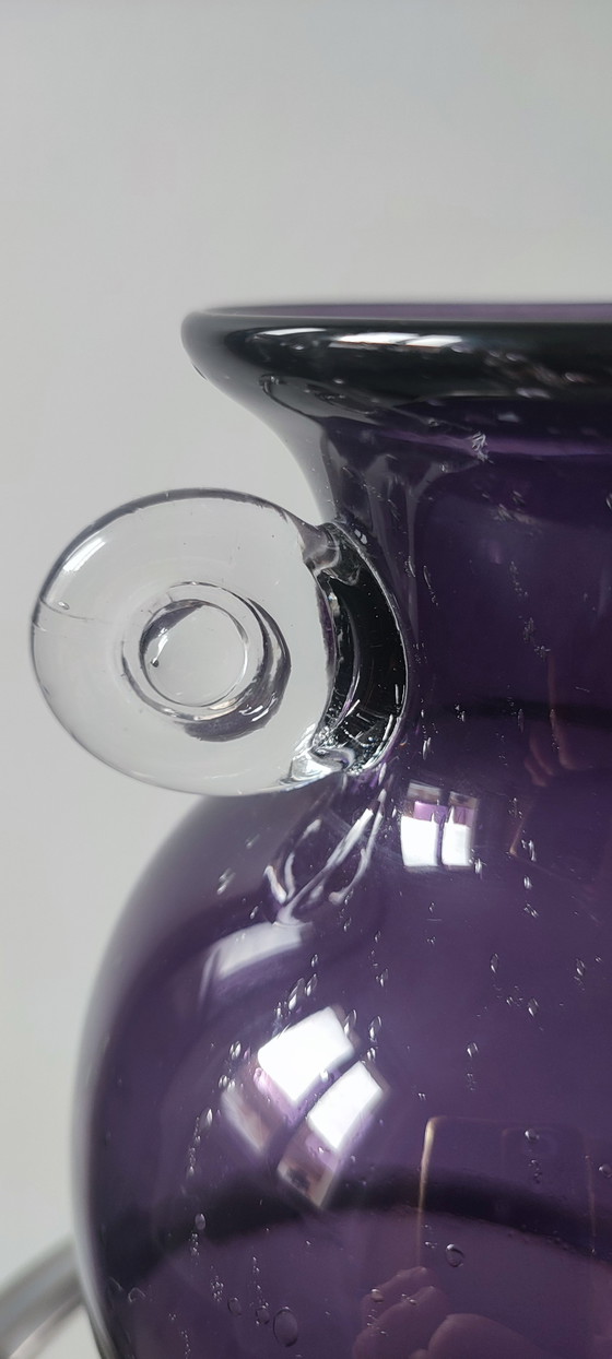 Image 1 of Vase italien vintage en verre d'art soufflé