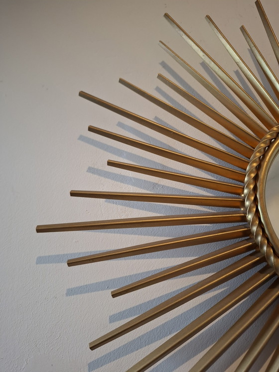 Image 1 of Miroir soleil 50cm Chaty Vallauris signé convexe de 1960.