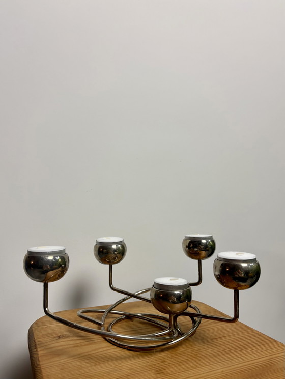 Image 1 of chandelier design chromé vintage