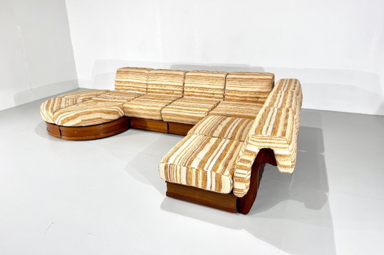 Can Can modulaire bank van Luciano Frigerio voor Frigerio Di Desio - jaren 60 – Modulaire banken, Textile (photo 5 of 11)