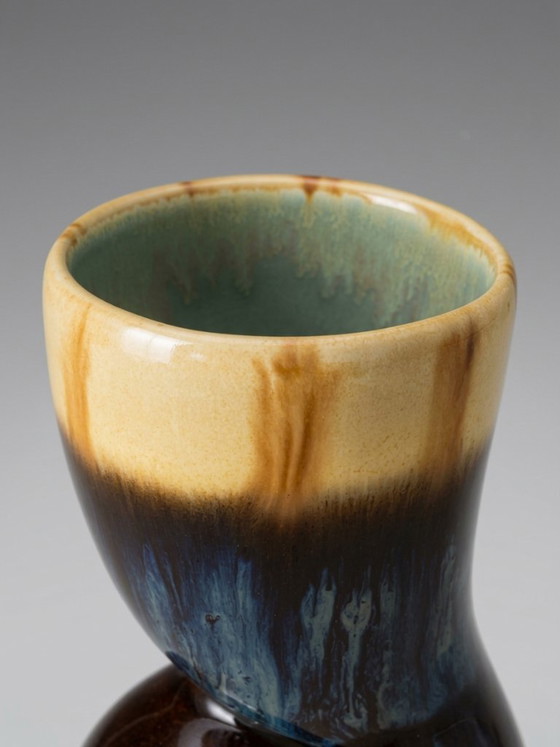 Small Alpho n° 339 Openwork Enamelled Ceramic Vase – circa 1960-1970 – 13 cm (photo 3 of 7)