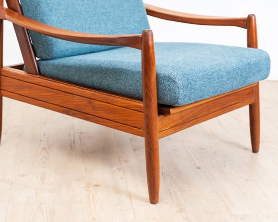 Image 1 of Fauteuil lounge Easychair en teck bleu des années 1960