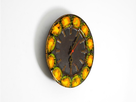 Image 1 of Bellissimo grande orologio da parete in ceramica Fat Lava di Kienzle del 1960