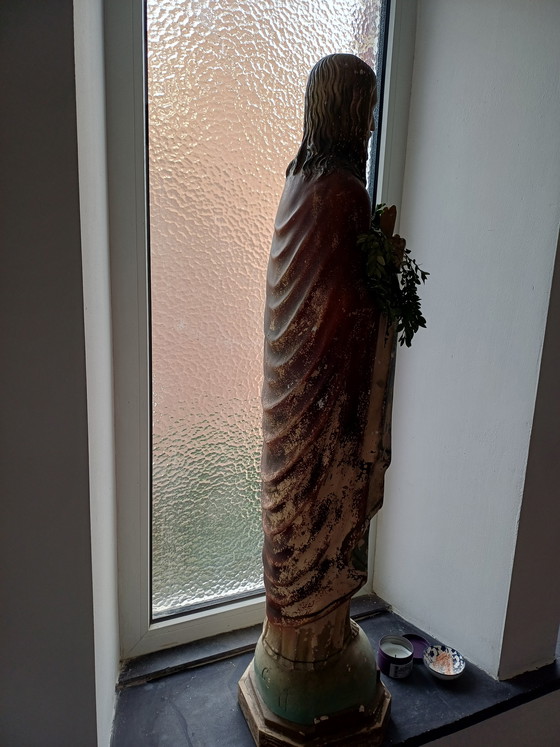 Image 1 of Jesus Sacred Heart statue patina