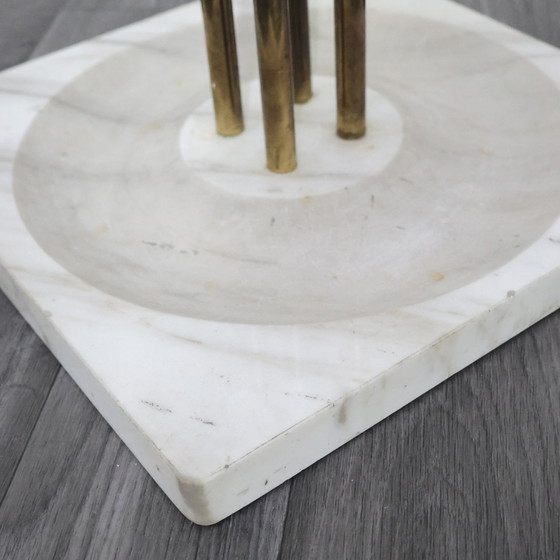 Image 1 of Renato Zevi Metalarte Umbrella Stand Marble And Brass Design Modernism