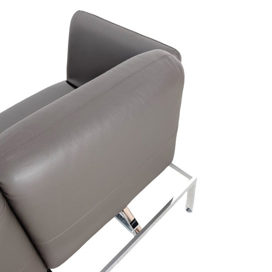 Original Brühl Roro Sofa Eckcouch Leder Small Design Grau – Ecksofas, Leather (photo 10 of 12)