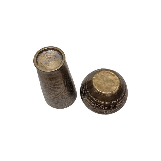 Image 1 of Petits vases vintage en laiton provenant d'Inde, années 1960/70