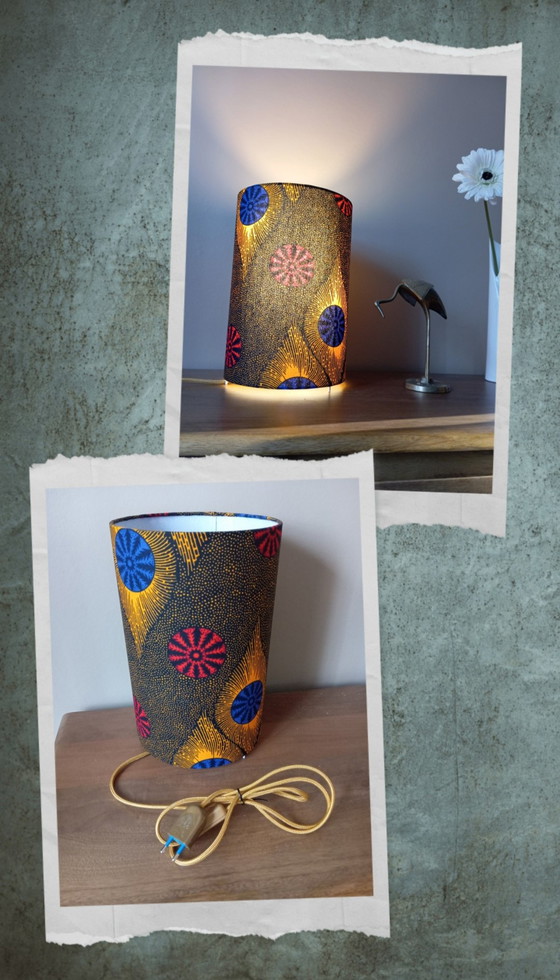 Image 1 of Lampada a tubo in tessuto etnico di cera - creazione unica