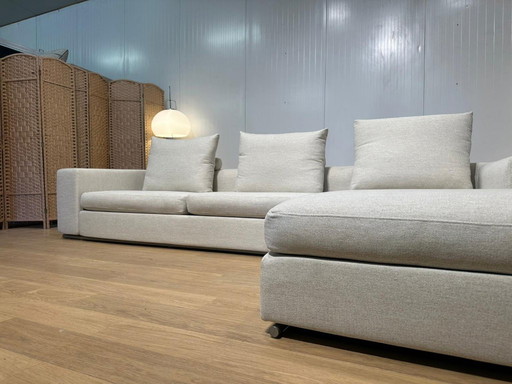NEWLY UPHOLSTERED Flexform Groundpiece Corner Sofa