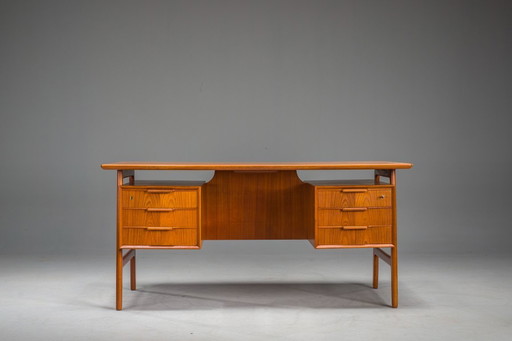 Model 75 Teak Desk by Gunni Omann for Omann Jun Furniture Factory, 1960s