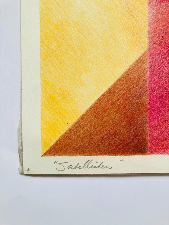 Image 1 of Irene Werner - Kleurrijke Tekening - Origineel - Vintage