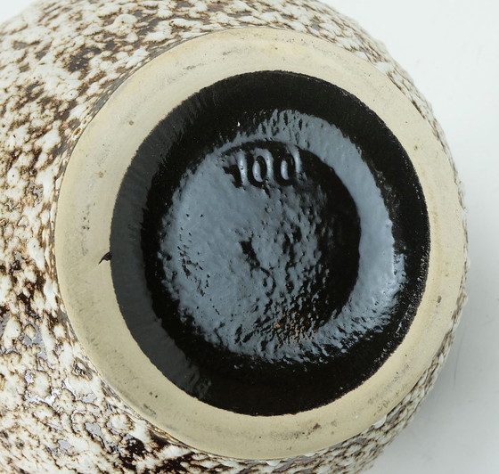 Image 1 of Große 54 cm Vase, Bodenvase, 1970er Jahre, Fettlava-Glasur, Zierdekor, Modell 100