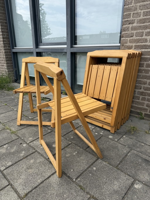 10x pine folding chairs, Aldo Jacober style ‘70