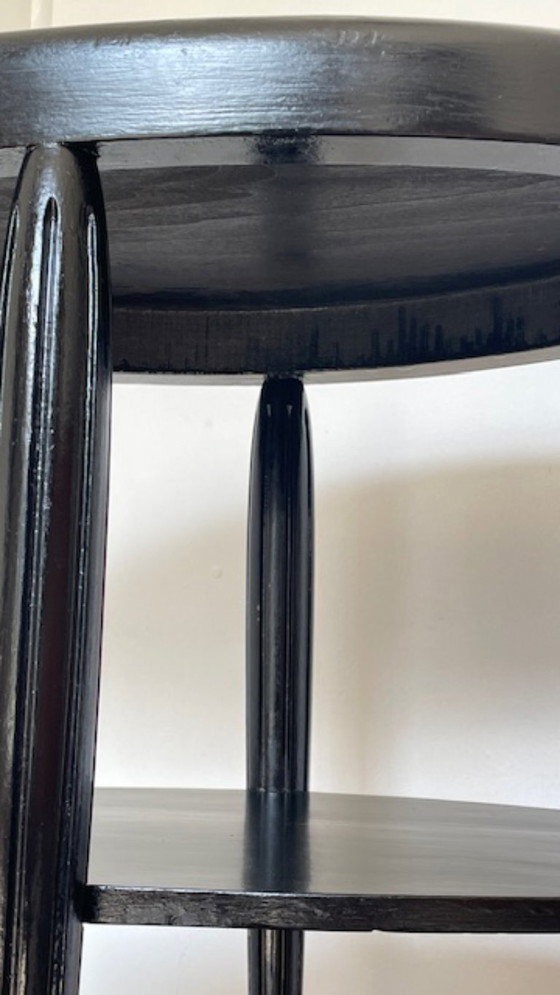 Image 1 of Art Deco Black Wood Console Table